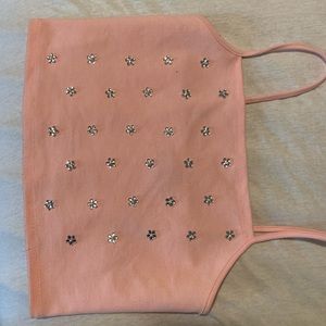 UO pink jeweled tank top! Size S